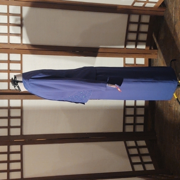 R&M Richards Beaded and Embroidered Royal Blue Matching Set Sz 8 - Picture 6 of 14